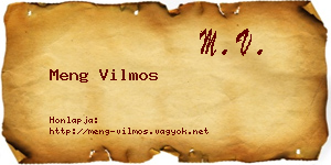 Meng Vilmos névjegykártya